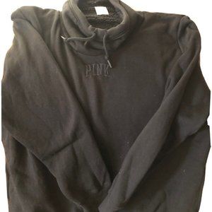 Victoria's Secret PINK Medium thick fleece lined cowl neck black L sweatshirt